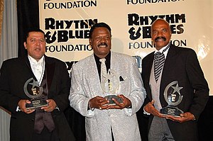 The Delfonics at The Rhythm & Blues Foundation in 2006. L-R: Randy Cain, William Hart and Wilbert Hart