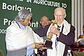 The President Dr. A.P.J Abdul Kalam presenting the First Dr. M.S. Swaminathan Award for Leadership in Agriculture to Dr. Norman E. Borlaug at an Award function in New Delhi on March 15, 2005.jpg