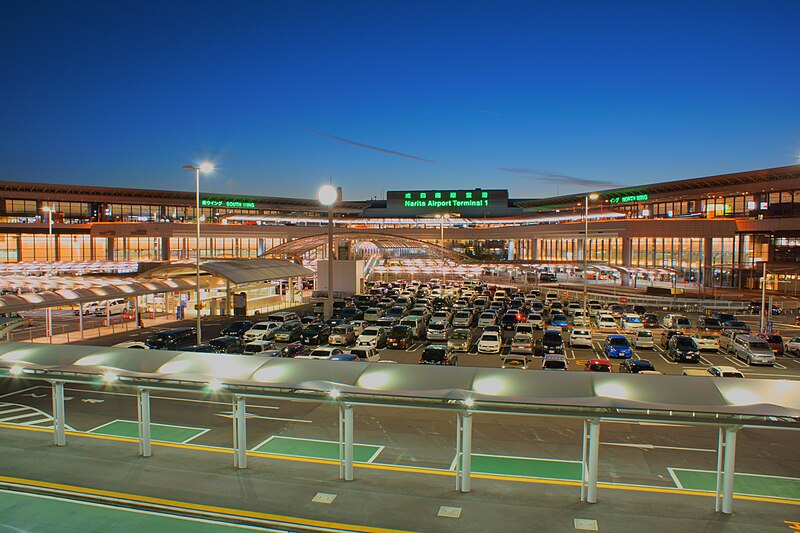 File:The night view of Tokyo Narita Airport Terminal 1.JPG