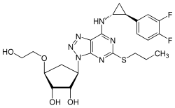 Structural formula of ticagrelor