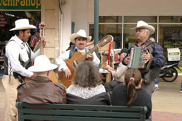 A traditional Norteño ensemble: accordion, bajo sexto and tololoche