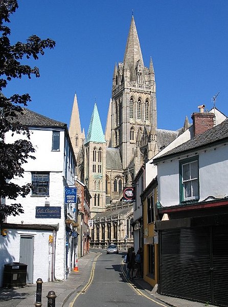 Truro Cathedral, with the nave of the former St Mary's church on the near side