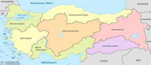 Turkey (regions), administrative divisions - de - colored.svg