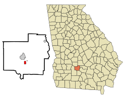 Location in Turner County and the state of جورجیا