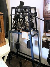 Clock by James Woolley of 1726, moved to St Nicholas' Church, Nottingham in 1830 and now in Nottingham Industrial Museum Turret Clock by James Woolley 1726.jpg