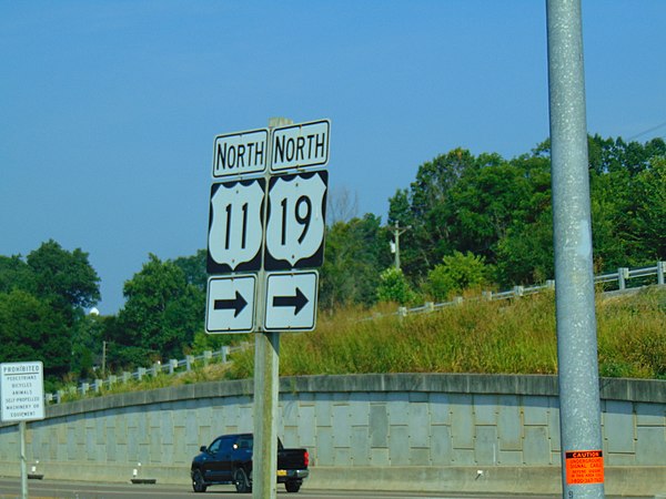 US 11/US 19 after intersecting I-81 in Bristol