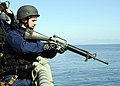 96: US Navy 100414-N-3542S-033 Ensign Jeffrey Jaglowicz, a member of the visit, board, search and seizure team aboard the guided-missile destroyer USS Laboon (DDG 58).jpg