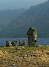 The Uragh Stone Circle, a Neolithic stone circle in Tuosist, close to Gleninchaquin Park, County Kerry