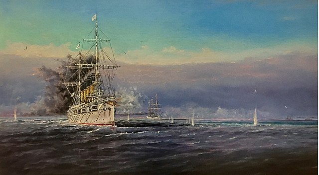 Vladimir Kosov. Fight at Chemulpo. The last parade of the cruiser Varyag.