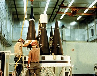 Common Missile was designed to deliver up to six MK21 reentry vehicles (pictured) as its payload W87 MIRV.jpg