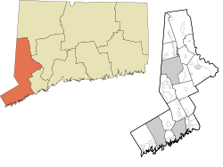 Western Connecticut incorporated and unincorporated areas, Chimney Point CDP highlighted.svg