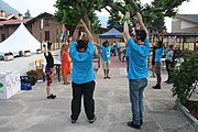 Silent action walk with Nora at Wikimania 2016 in Esino Lario.