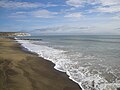 Waves along the beach at Yaverland, Isle of Wight, seen in February 2012.