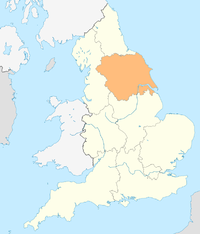 Yorkshire ja Humber Englannin kartalla