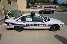 A fourth generation Caprice 9C1 used by the Ypsilanti Police Department Ypsilanti Automotive Heritage Museum May 2015 108 (1991 Chevrolet Caprice 9C1 Police Package).jpg