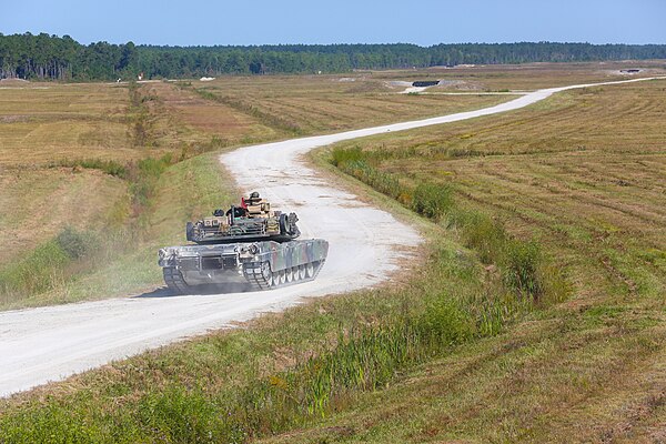 A M1A1 Abrams main battle tank with 2nd Tank Battalion, 2nd Marine Division at Camp Lejeune during 2013