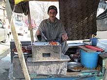 Charcoal barbecue in Srinagar. 'Seekh-Kabaab' hawker in Srinagar.jpg