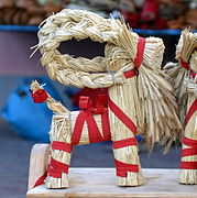 Straw Yule goat ornament from Poland