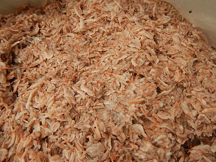 Dried fermented krill, used to make Bagoong alamang, a type of shrimp paste from the Philippines