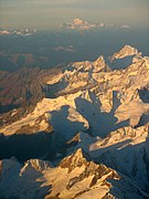 Mont-Blanc by plane at down