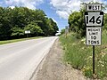 File:2022-06-14 13 49 47 View west along Pennsylvania State Route 146 (Red Mill Brook Road) at Wilcox-Clermont Road in Sergeant Township, McKean County, Pennsylvania.jpg