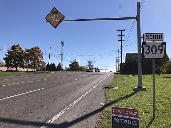 PA 309 southbound in Richland Township