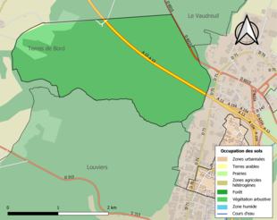 Kleurenkaart met landgebruik.