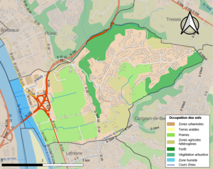 Kolorowa mapa przedstawiająca użytkowanie gruntów.