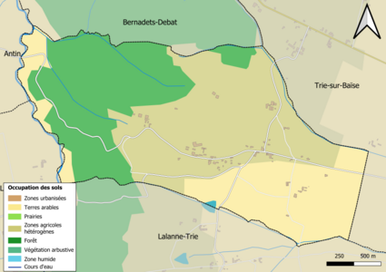 Kolorowa mapa przedstawiająca zagospodarowanie terenu.