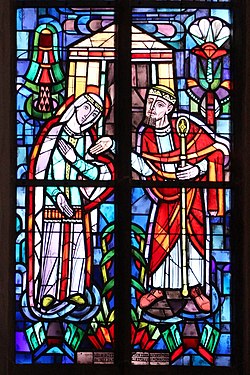 Esther und Artaxerxes (linkes Chorfenster unten)