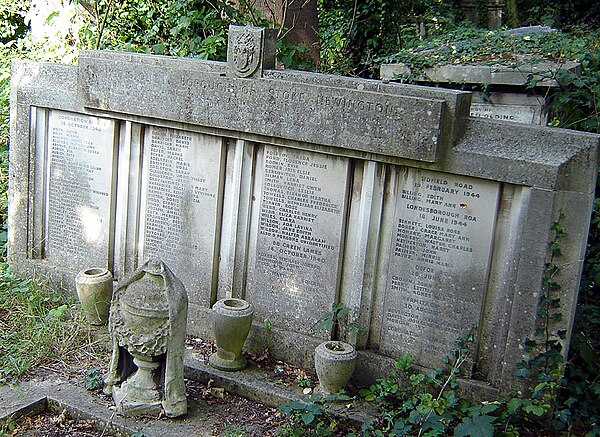 Abney Park Blitz memorial. Most of the space is taken up with the names of the victims of the 1940 Coronation Avenue incident.
