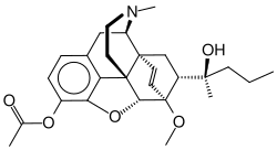 Structural formula of acetorphin