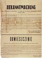 Obwieszczenie dowódcy SS i policji na dystrykt warszawski z 5.09.1942 informujące o karze śmierci grożącej za udzielenie jakiejkolwiek pomocy Żydom