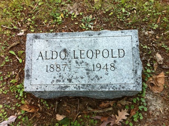 Leopold's headstone at his family plot in Aspen Grove Cemetery in Burlington, Iowa