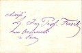 Busta autografa di Ulrico Hoepli indirizzata al prof. ing. Fanti contenente il biglietto di presentazione di Alfredo Zopfi databile 1920