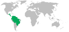 Distribuição geográfica do gênero Alouatta
