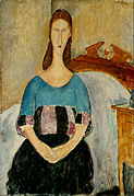 Amedeo Modigliani, "Jeanne Hebuterne portree, istumas, 1918"