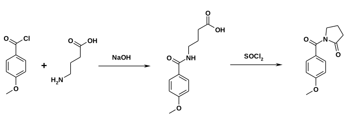 Aniracetam synthesis 02.svg