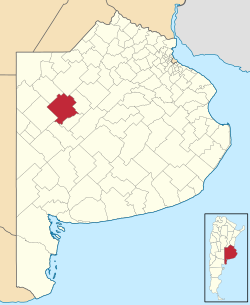 Pehuajó'nun Buenos Aires bölgesindeki konumu