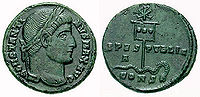 Монета на Константин I, с изображение на лабарум