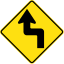 Australia road sign W1-2-L.svg