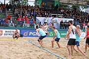 Deutsch: Beachhandball Europameisterschaften 2019 (Beach handball Euro); Tag 6: 7. Juli 2019 – Männerfinale, Dänemark-Norwegen 2:0 (25:18, 19:16) English: Beach handball Euro; Day 6: 7 July 2019 – Men's Final – Denmark-Norway 2:0 (25:18, 19:16)