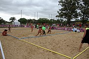 Deutsch: Beachhandball bei den Olympischen Jugendspielen 2018; Tag 5, 10. November 2018; Mädchen, Platzierungsrunde - Mauritius-Venezuela 0:2 English: Beach handball at the 2018 Summer Youth Olympics at 11 October 2018 – Girls Consolation Round – Mauritius-Venezuela 0:2