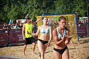 Deutsch: Beachhandball bei den Olympischen Jugendspielen 2018 in Buenos Aires; Tag 7, 13. Oktober 2018; Mädchen, Finale Argentinien-Croatien 2:0 English: Beach handball at the 2018 Summer Youth Olympics in Buenos Aires at 13 October 2018 – Girls Gold Medal Match – Argentina-Croatia 2:0 Español: Handball de playa en los Juegos Olimpicos de la Juventud Buenos Aires 2018 en 13 de octubre de 2018 – Partido por la medalla de oro femenino - Argentina-Croacia 2:0