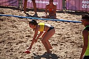 Deutsch: Beachhandball bei den Olympischen Jugendspielen 2018; Tag 3, 10. Oktober 2018; Mädchen, Vorrunde, Gruppe B - Niederlande-Argentinien 2:0 English: Beach handball at the 2018 Summer Youth Olympics at 10 October 2018 – Girls Preliminary Round Group B‎ – Netherlands-Argentina 2:0