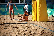 Deutsch: Beachvolleyball bei den Olympischen Jugendspielen 2018; Tag 8, 14. Oktober 2018; Mädchen, Achtelfinale – Bolivien-Puerto Rico 0:2 (18–21/18–21 ) English: Beach volleyball at the 2018 Summer Youth Olympics at 14 October 2018 – Girls Round of 16 – Bolivia-Puerto Rico 0:2 (18–21/18–21 )