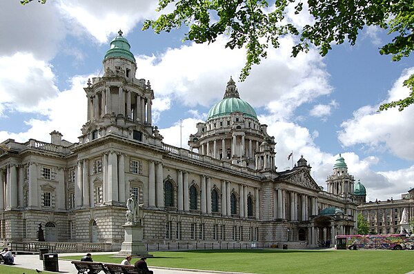 Belfast City Hall, an example of Edwardian Baroque architecture or "Wrenaissance", in Northern Ireland