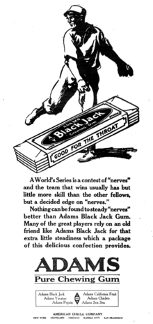 1919 newspaper ad for the product. Black Jack gum ad 1919.png