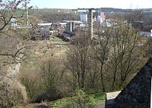 Blick von der Burg mit Fluorchemie Dohna