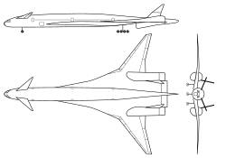 Boeing Sonic Cruiser 3-view.svg